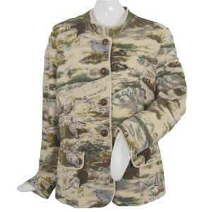 NEW $613 Geiger of Austria Boiled Wool Jacket (Coat)! 12 e 42 Nature Bird Design